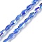 Electroplate Glass Beads Strands, AB Color Plated, Faceted, Oval, Royal Blue, 7x4.5mm, Hole: 0.9mm, about 60pcs/strand, 17.32''(44cm)