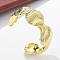 Brass Open Cuff Bangles for Women, Shell Shape, Rack Plating, Long-Lasting Plated, Lead Free & Cadmium Free, Real 18K Gold Plated, 1-3/8 inch(3.45cm), Inner Diameter: 2-1/4 inch(5.65cm)