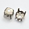 Square Brass Sew on Prong Settings, Rhinestone Claw Settings, Platinum, 6x6x0.25mm, Fit for SS28 Diamond Shape Rhinestone, about 2000pcs/bag