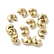 Brass Crimp Bead Cover, Lead Free & Cadmium Free, Real 24K Gold Plated, 4x2mm, Hole: 1.5mm