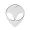 304 Stainless Steel Pendants, Alien Charm, Stainless Steel Color, 25x21mm