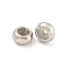 Brass Beads, with Silicone, Rondelle, Platinum, 6x3mm, Hole: 1.4mm