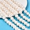 Natural Cultured Freshwater Pearl Beads Strands, Potato, Grade A, Snow, 10~11mm, Hole: 0.7mm, about 34pcs/strand, 13.58~13.78 inch(34.5~35cm)