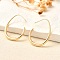 Brass Dangle Earrings, Nickel Free, Teardrop, Real 18K Gold Plated, 25x19x2mm, Pin: 0.7mm