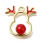 Christmas Theme Alloy Enamel Pendants, Golden, Deer, 18.5x18x1mm, Hole: 1.6mm