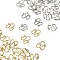 50Pcs 2 Colors 304 Stainless Steel Hook Clasps, M Clasps, Golden & Stainless Steel Color, 13x12x1mm, 25pcs/color
