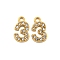 304 Stainless Steel Pendants, with Crystal Rhinestone, Number Charms, Real 14K Gold Plated, Number, 9x5x1mm, Hole: 1mm