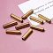 Electroplate Glass Beads, Faceted, Rectangle, Dark Goldenrod, 19.5~20x4x4mm, Hole: 1mm