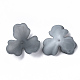 3花弁アクリルビーズキャップ  天然石風  艶消し  花  濃いグレー  37.5~38.5x35~36x12mm  穴：1.5mm X-FACR-N003-01F-2