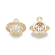Brass Micro Pave Cubic Zirconia Universe Space Charms KK-T038-365G-2