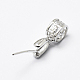 Rhodium Plated 925 Sterling Silver Micro Pave Cubic Zirconia Pendant Bails STER-E053-24P-2