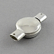 Platin flache runde Messingschnapp Spange Herstellung für Armband Design X-KK-S088-3