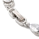 Glass Teardrop with Cubic Zirconia Link Chain Bracelet BJEW-M296-04P-4