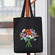 Kit da ricamo fai da te per borsa di tela wadorn con motivo floreale DIY-WH0386-45-5