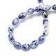 Hebras de perlas de jaspe de piedra azul natural en forma ovalada G-S106-12x8mm-12-2