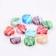 Mixed Color Handmade Lampwork Flat Round Beads X-DT296J-2