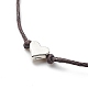 Bracelet cordon perlé coeur en alliage BJEW-PH01485-01-4