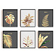 Superdant 6ピース ゴールデン植物 キャンバスプリント ボヘミアンリーフ ウォールアート フレームなし写真 熱帯植物の葉の絵画 リビングルーム オフィス ベッドルーム バスルーム スタディルーム (フレームなし) AJEW-WH0173-150-1