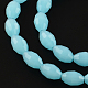 Faceted Rice Imitation Jade Glass Beads Strands GLAA-Q046-02-2
