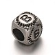 Retro Cube with Carved Letter B 304 Stainless Steel Beads Enamel Settings STAS-F073-10-1
