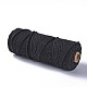 コットン糸  マクラメコード  装飾的な糸のスレッド  DIYの工芸品について  ギフトラッピングとジュエリー作り  ブラック  3mm  約54.68ヤード（50m）/ロール OCOR-T001-01-05-2