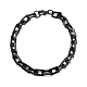 Placage sous vide rectangle 201 bracelets chaîne en acier inoxydable BJEW-N240-06EB-1