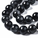 Brins naturels de perles de quartz à la fraise noire G-N328-46C-01-3