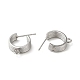 Brass Ring Stud Earring Finding KK-C042-09P-2