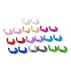 Boucles d'oreilles en acrylique en forme de larme torsadée EJEW-P251-04-1