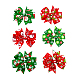 Weihnachts-Grosgrain-Alligator-Haarclips, Mit eisernen Krokodilklemmen, Schleife, Mischfarbe, 80x55 mm