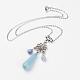 Natural Aquamarine Jewelry Sets SJEW-JS00898-01-3