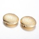 Perles plates rondes en laiton texturées KK-E671-01C-1