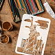 FINGERINSPIRE Statue of Liberty Stencil 21x29.7cm American Landmark Statue of Liberty Pattern Painting Template Architecture Theme House Sea Clouds Stencil for Painting on Wood Wall Fabric Furniture DIY-WH0396-481-3