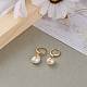 Brass Huggie Hoop Earrings EJEW-JE04433-03-4