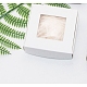 透明な窓が付いている正方形の紙箱  石鹸包装用  ホワイト  6.5x6.5x3cm SOAP-PW0001-169A-03-1