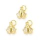 Rack Plating Brass Micro Pave Clear Cubic Zirconia Charms KK-C011-15G-4