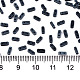 2ホールガラスシードビーズ  不透明なつや消し色  長方形  プルシアンブルー  4.5~5x2x1~1.5mm  穴：0.5~0.8mm  約400個/10g X-SEED-S031-S-SQ129F-2