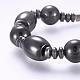 Bracelets de perles d'hématite synthétique magnétiques BJEW-P178-07-2