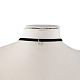 Faux colliers en daim cordon choker avec laiton de tonalité de platine pendentifs en strass et chaînes embouts de fer NJEW-R235-66-4