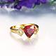 Gorgeous Brass Cubic Zirconia Triangle Finger Rings for Women RJEW-BB04147-A-7G-3