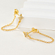 Cubic Zirconia Star with Tassel Dangle Stud Earrings for Women EJEW-F317-15G-2