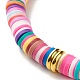 Bracelet extensible en perles acryliques tube incurvé pour adolescente femme BJEW-JB06944-02-5