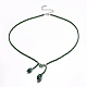 Faceted Synthetic Green Goldstone Beaded Necklaces NJEW-F212-01P-1