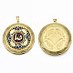 Colgantes de medallón de estilo indonesia hechos a mano de latón KK-N239-001-1