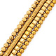 Cheriswelry 4 brins 4 styles brins de perles d'hématite synthétiques non magnétiques galvanisées G-CW0001-12G-2