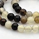 Natural Black Striped Agate/Banded Agate Round Beads Strands G-N0120-51-6mm-1