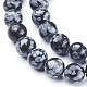 Chapelets de perles de flocon de neige en obsidienne naturelle GSR009-2