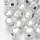 Perlas redondas planas de platino con rhinestone de aleación europea MPDL-R036-102J-1