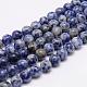 Brins de perles de jaspe de tache bleue naturelle G-K153-B07-8mm-1