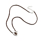 Alloy Splite Heart Pendant Necklace with Waxed Cords NJEW-A013-01-3